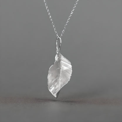 Autumn Leaf Sterling Silver Pendant Necklace