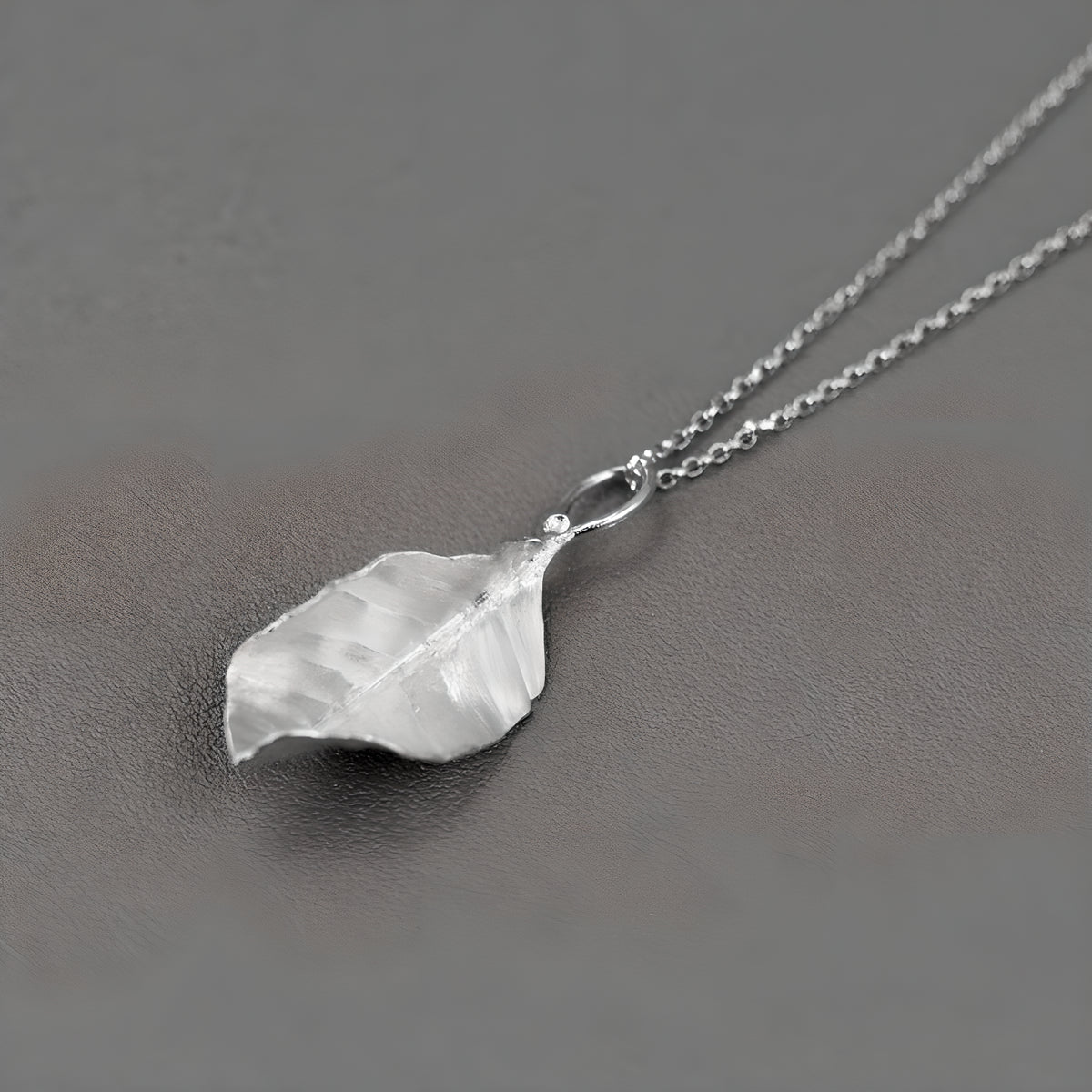 Autumn Leaf Sterling Silver Pendant Necklace