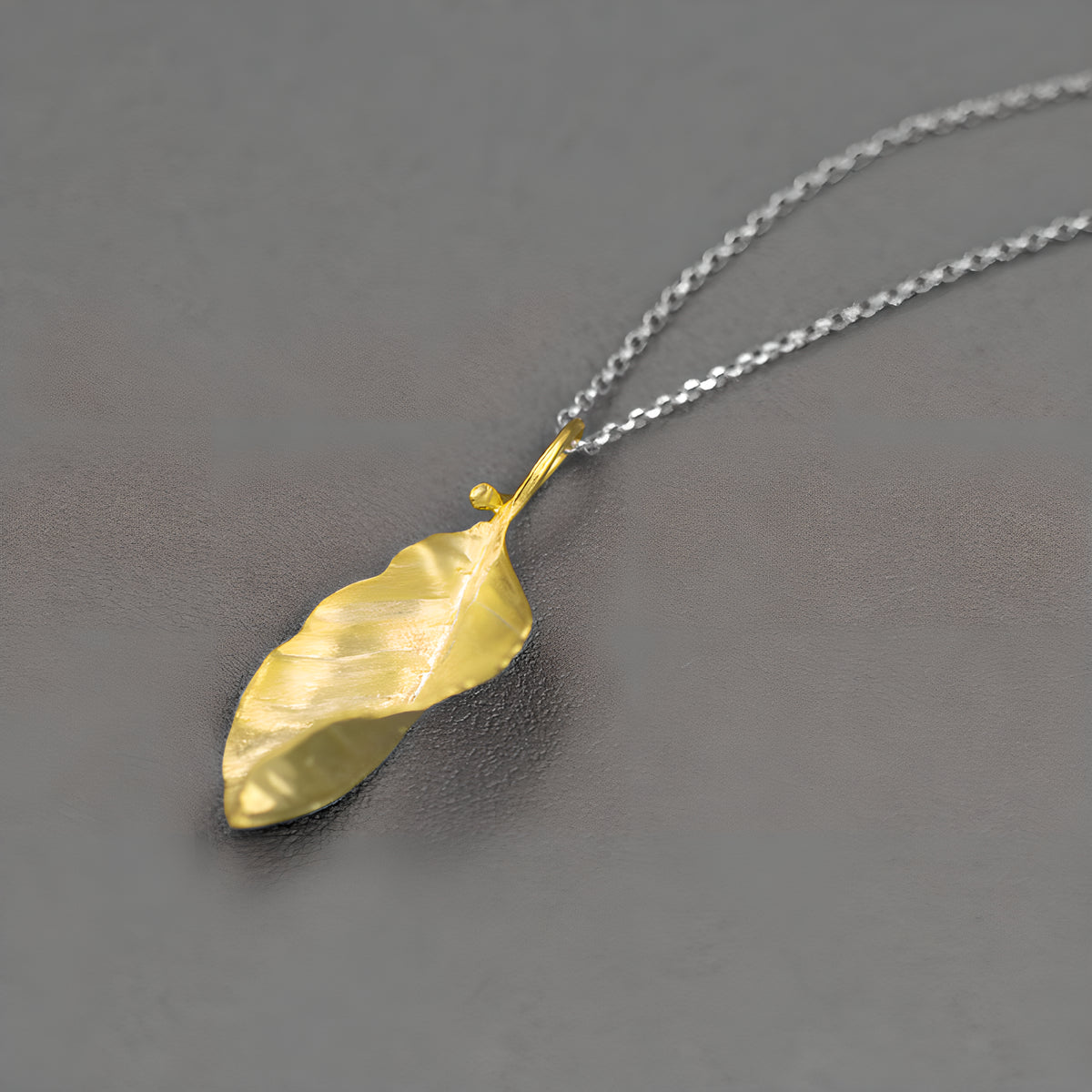 Autumn Leaf Sterling Silver Pendant Necklace