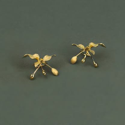 Chinese Style Floral Silver Ear Cuffs 925 Sterling Silver