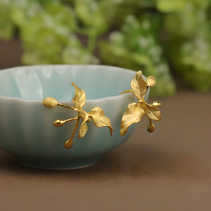 Chinese Style Floral Silver Ear Cuffs 925 Sterling Silver