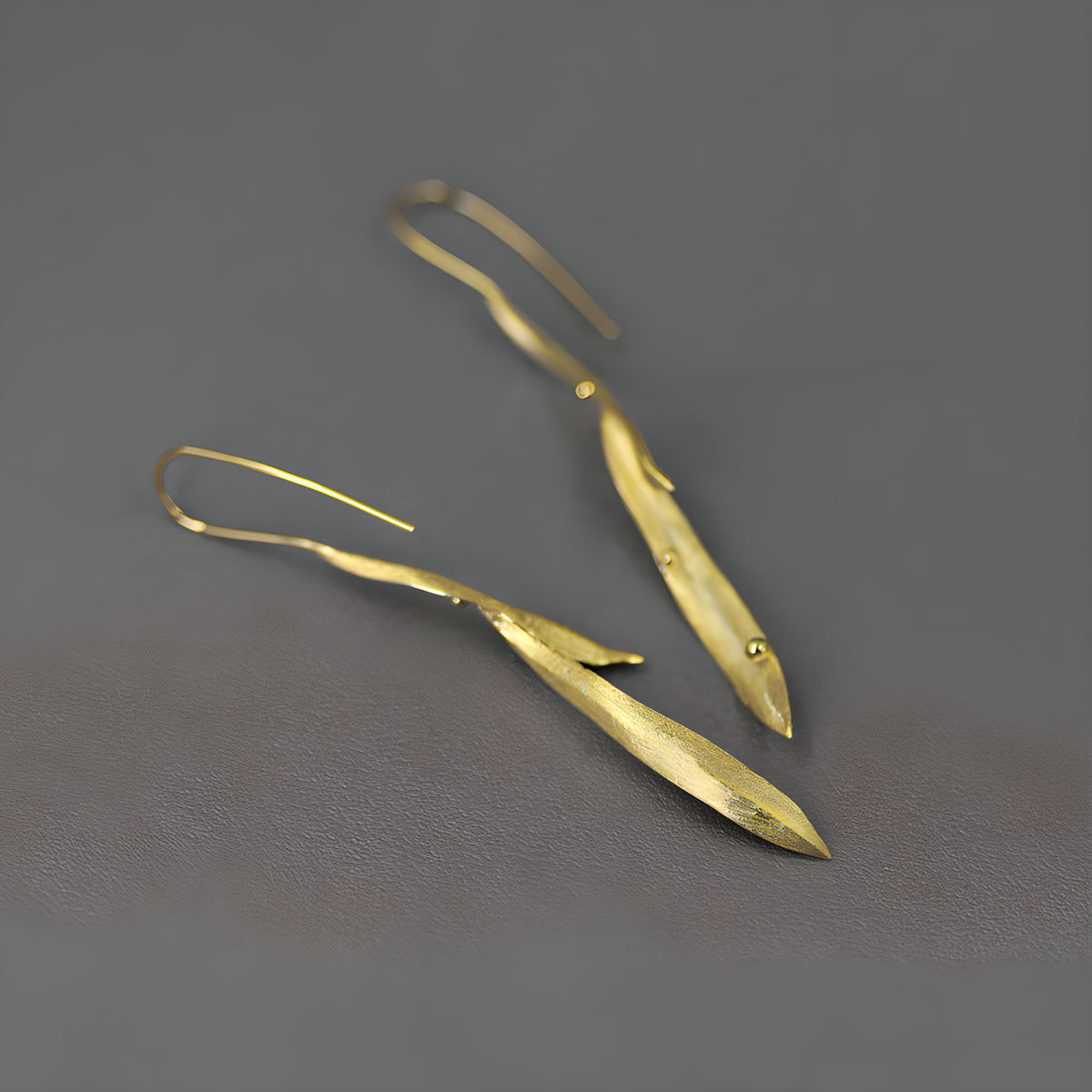 Abstract Leaf Earrings 925 Sterling Silver Artistic Nature Inspired Women's Jewelry
