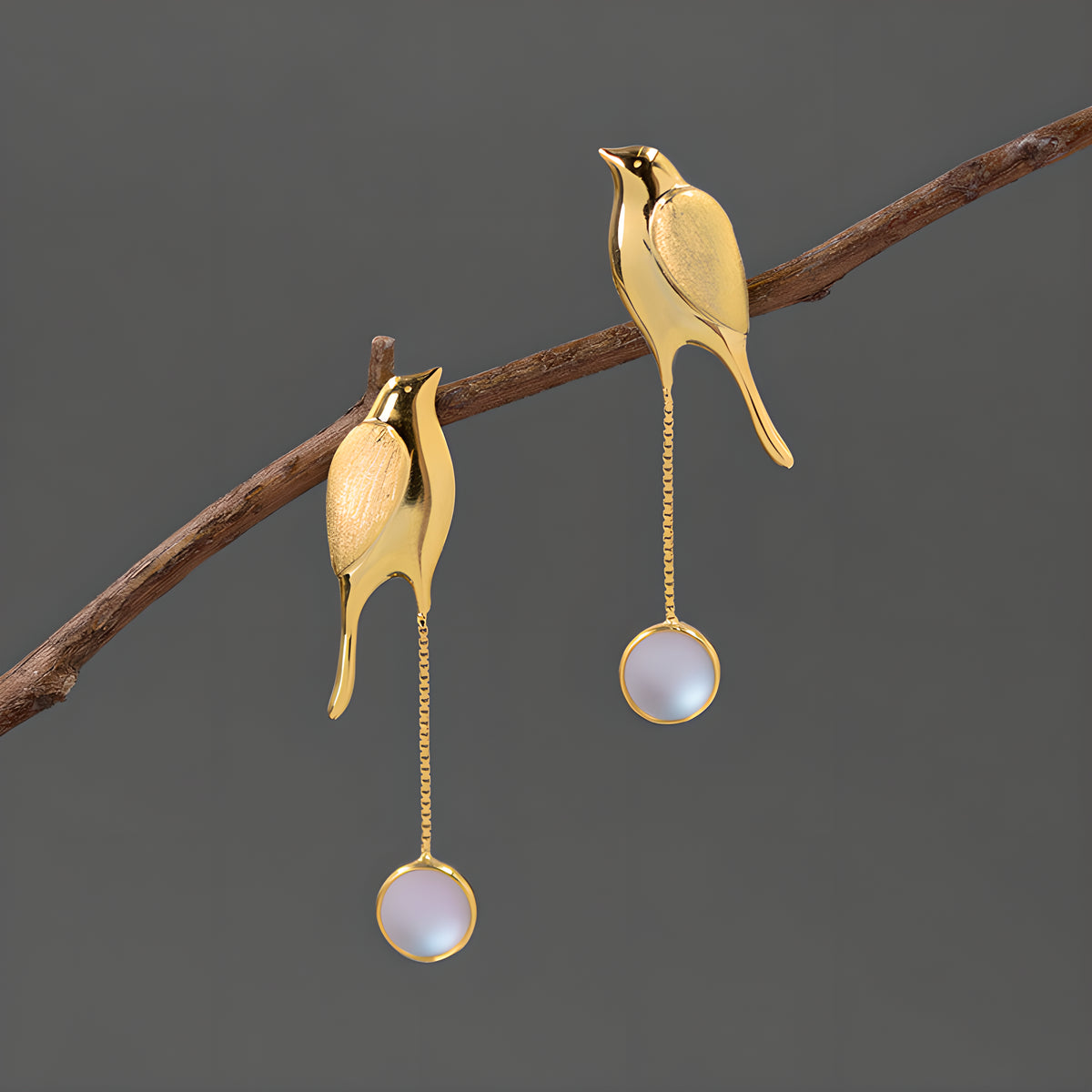 Night Bird Glass Bead Earrings 925 Sterling Silver