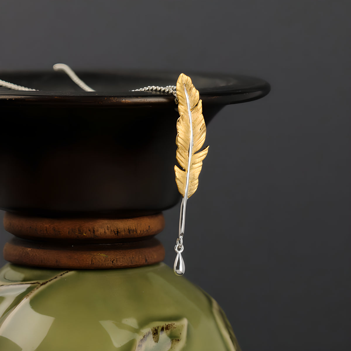 Love Letter Feather Pen Pendant S925 Sterling Silver Artistic Necklace