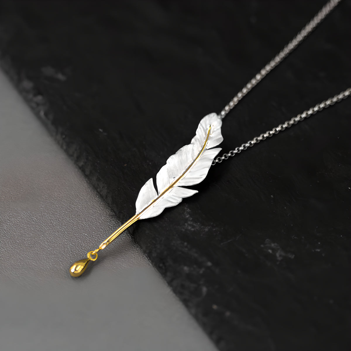 Love Letter Feather Pen Pendant S925 Sterling Silver Artistic Necklace
