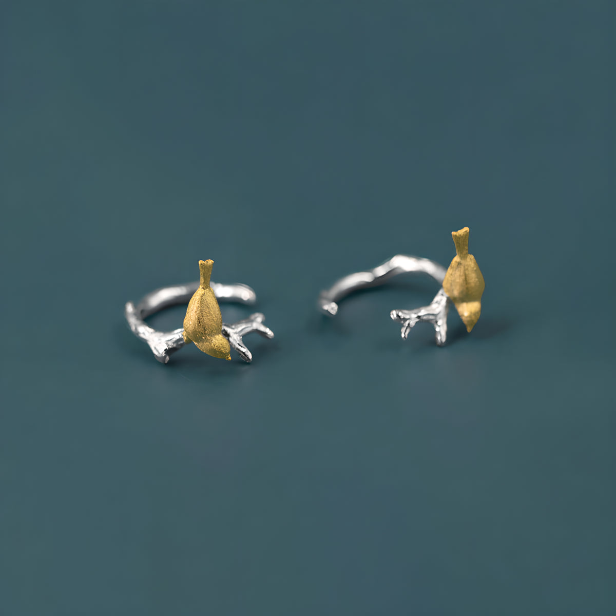 S925 Sterling Silver Bird Branch Ear Cuffs Chinese Style Artistic Literary Vintage Earrings