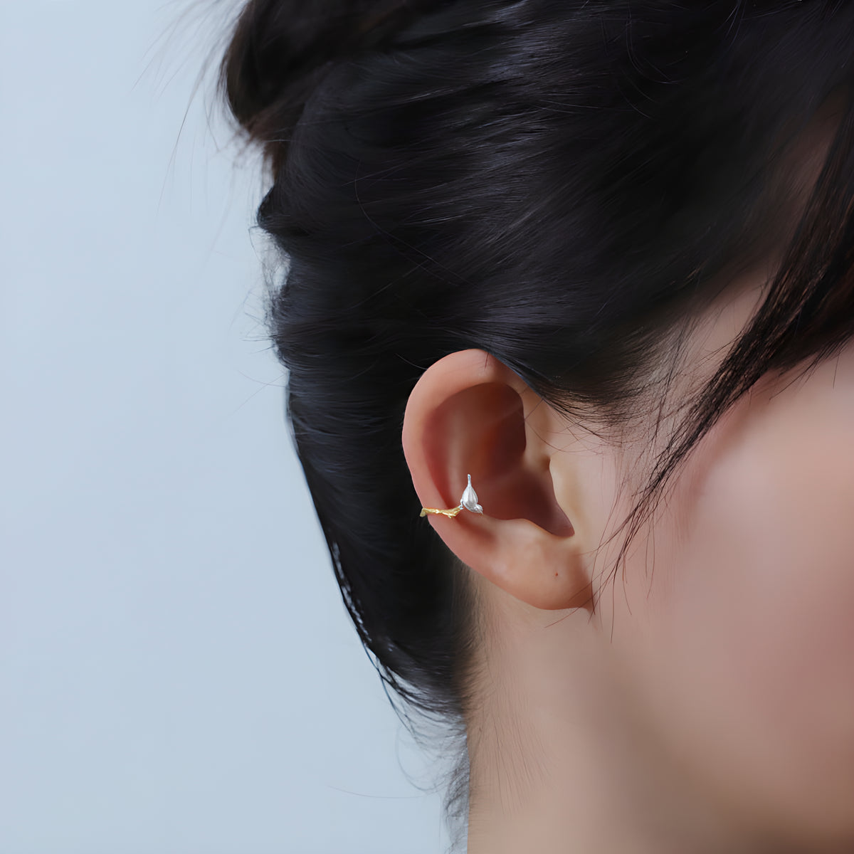 S925 Sterling Silver Bird Branch Ear Cuffs Chinese Style Artistic Literary Vintage Earrings