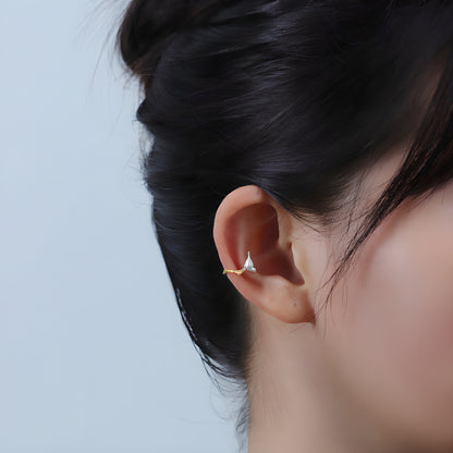 S925 Sterling Silver Bird Branch Ear Cuffs Chinese Style Artistic Literary Vintage Earrings