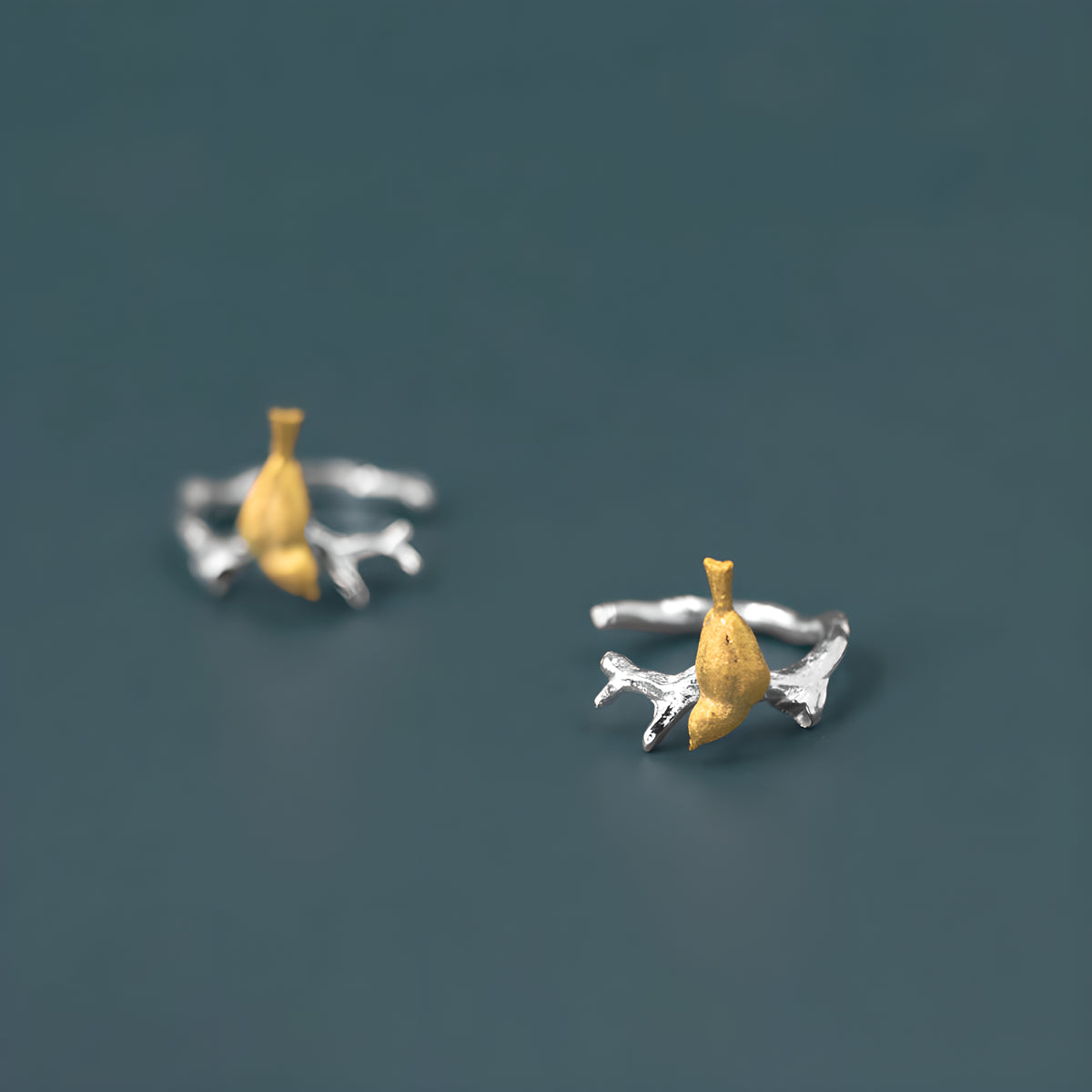 S925 Sterling Silver Bird Branch Ear Cuffs Chinese Style Artistic Literary Vintage Earrings