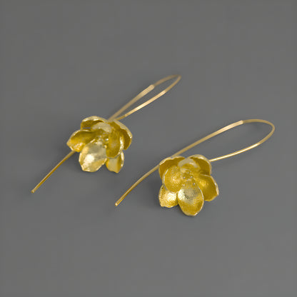 Jasmine Flower Sterling Silver Artistic Literary Earrings