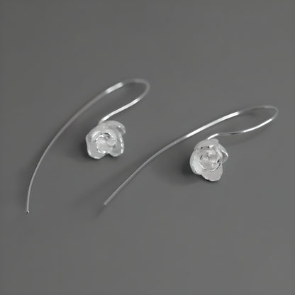 Jasmine Flower Sterling Silver Artistic Literary Earrings