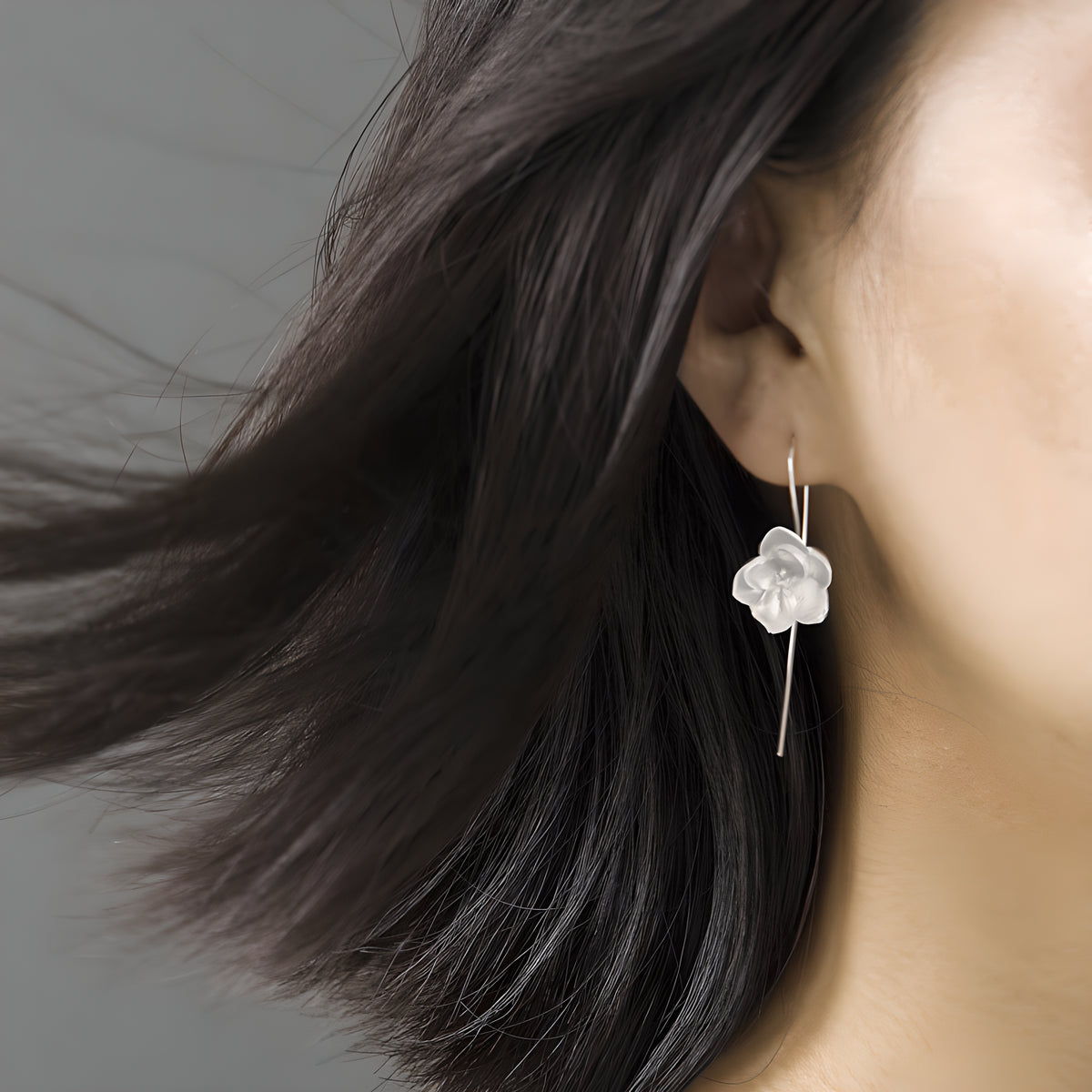 Jasmine Flower Sterling Silver Artistic Literary Earrings