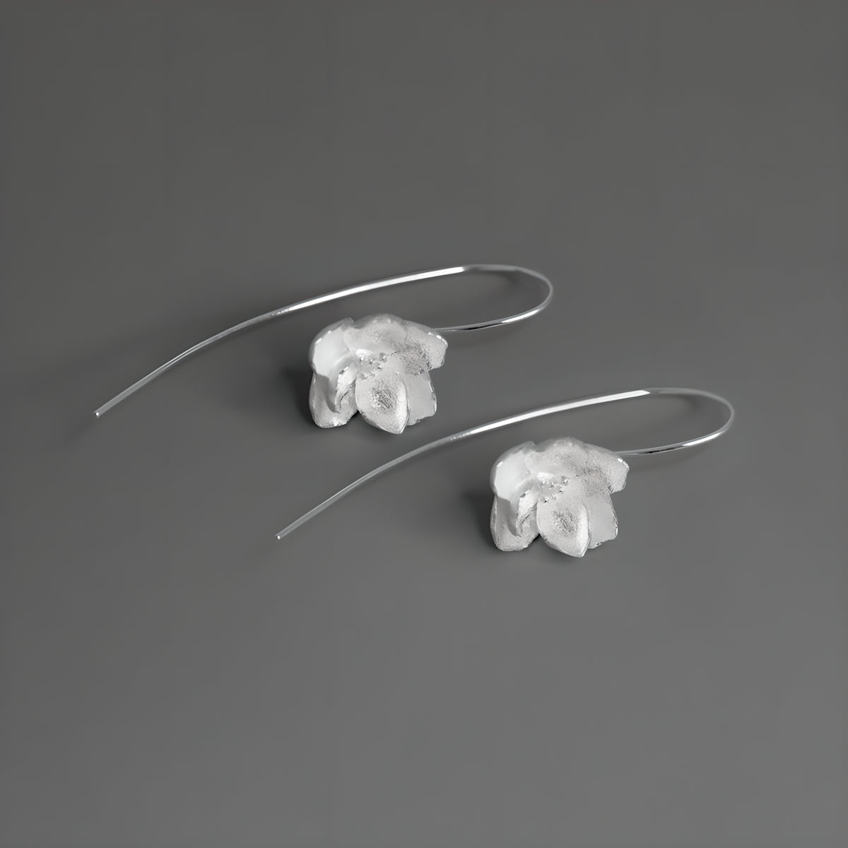 Jasmine Flower Sterling Silver Artistic Literary Earrings