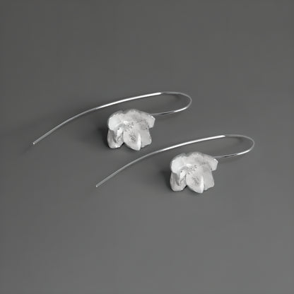 Jasmine Flower Sterling Silver Artistic Literary Earrings