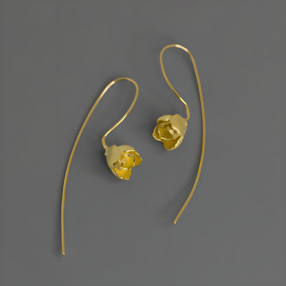 Jasmine Flower Sterling Silver Artistic Literary Earrings