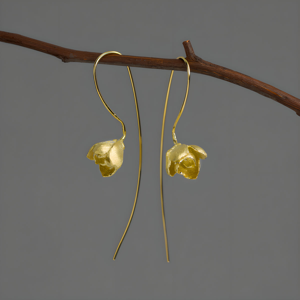 Jasmine Flower Sterling Silver Artistic Literary Earrings