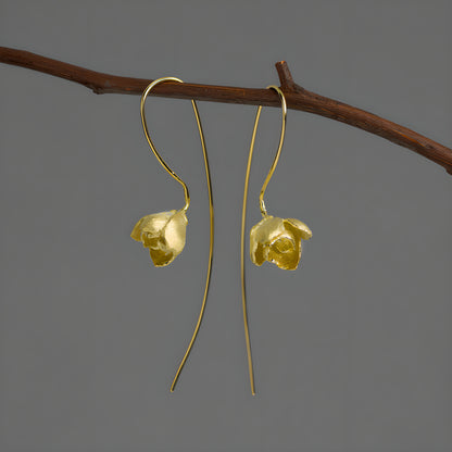 Jasmine Flower Sterling Silver Artistic Literary Earrings