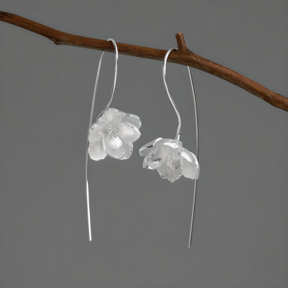 Jasmine Flower Sterling Silver Artistic Literary Earrings