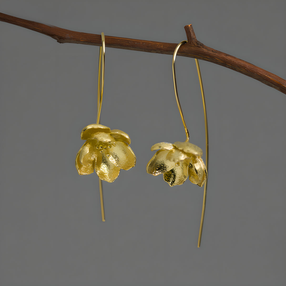 Jasmine Flower Sterling Silver Artistic Literary Earrings