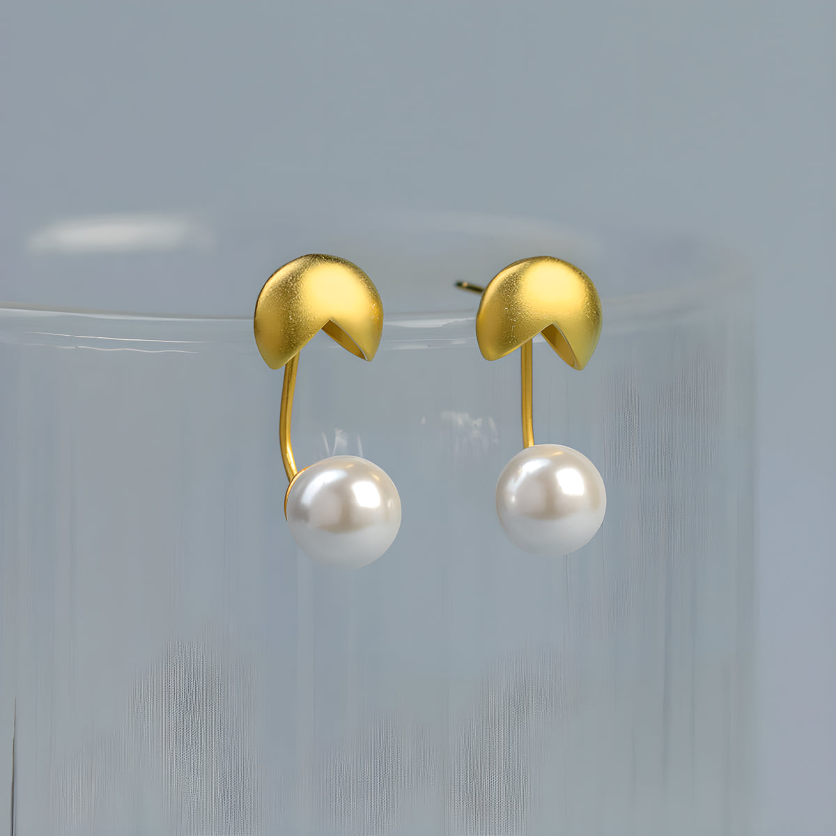 Detachable Pearl Bead Hoop Earrings Geometric S925 Sterling Silver