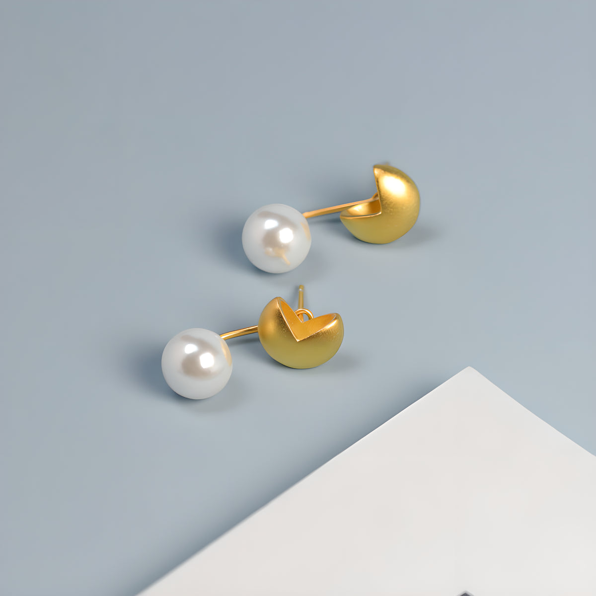 Detachable Pearl Bead Hoop Earrings Geometric S925 Sterling Silver