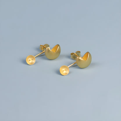 Detachable Pearl Bead Hoop Earrings Geometric S925 Sterling Silver