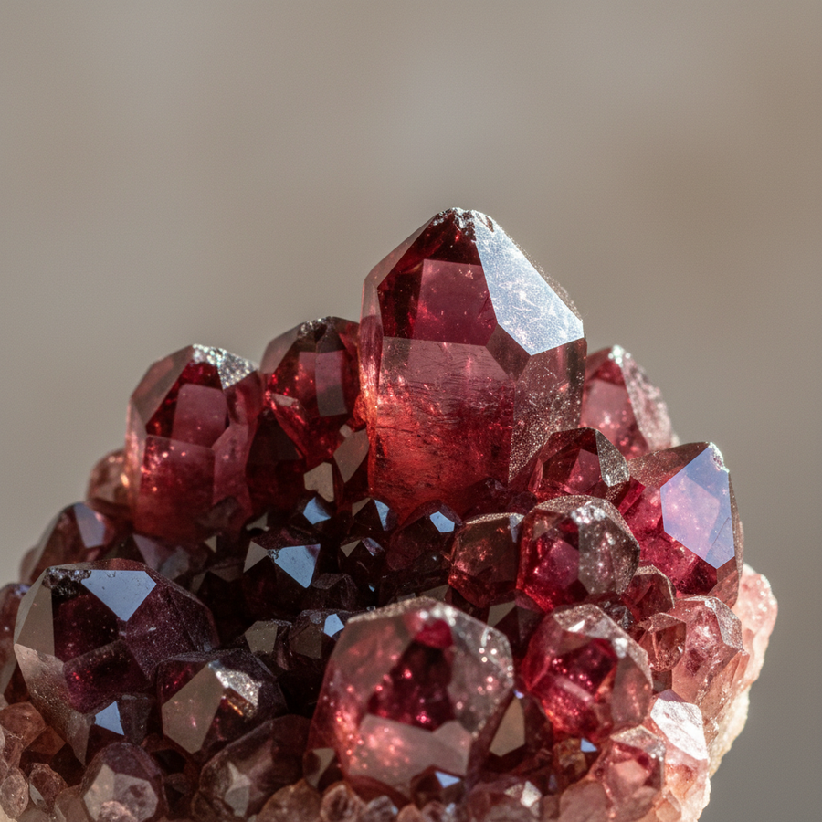 Red Wine Quartz crystal close-up