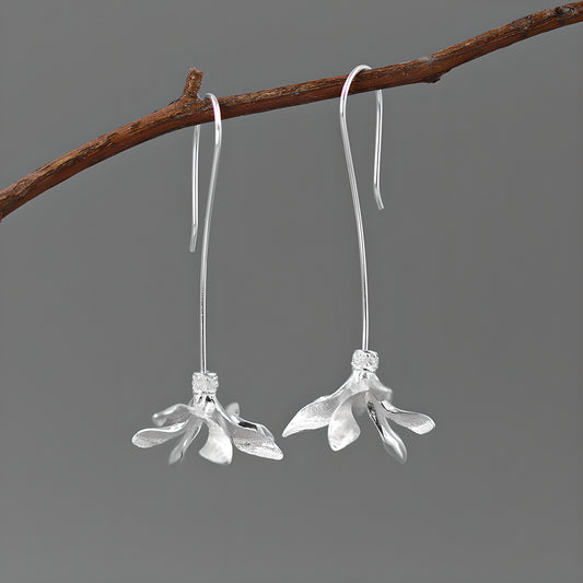 S925 Sterling Silver 3D Floral Lightweight Luxury Earrings