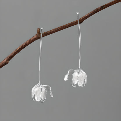 Tulip Flower Artistic Earrings S925 Sterling Silver
