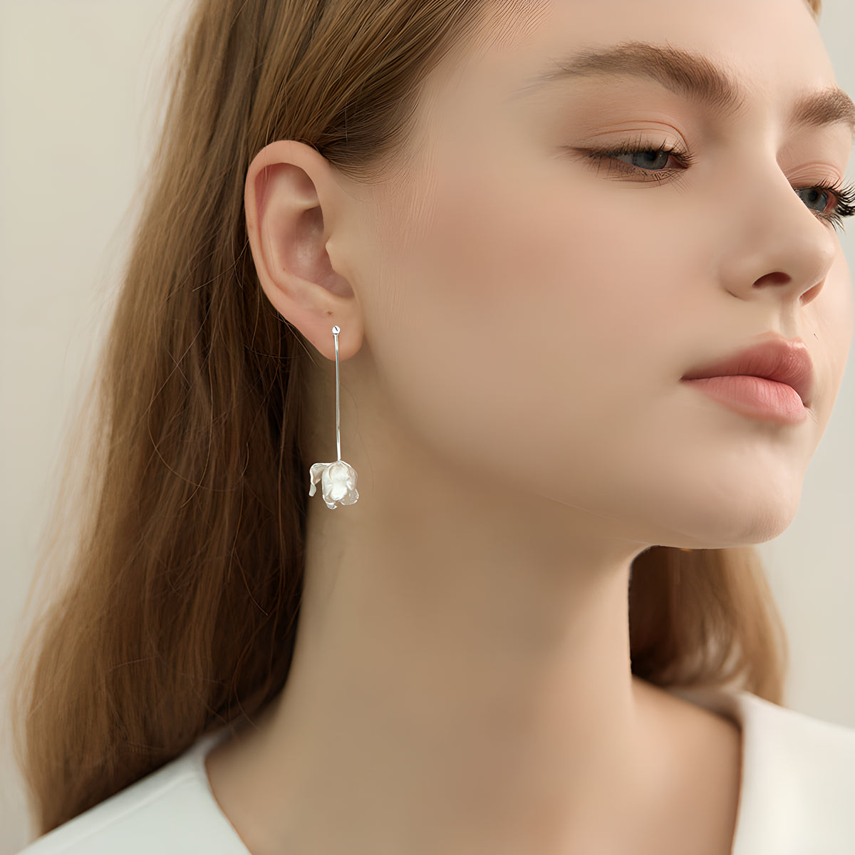 Tulip Flower Artistic Earrings S925 Sterling Silver