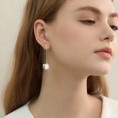 Tulip Flower Artistic Earrings S925 Sterling Silver