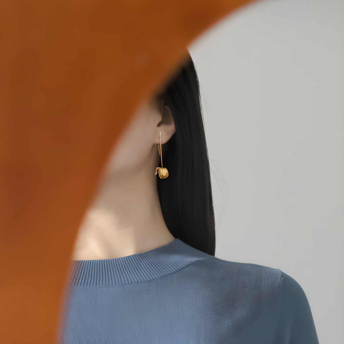 Tulip Flower Artistic Earrings S925 Sterling Silver