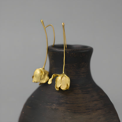 Tulip Flower Artistic Earrings S925 Sterling Silver