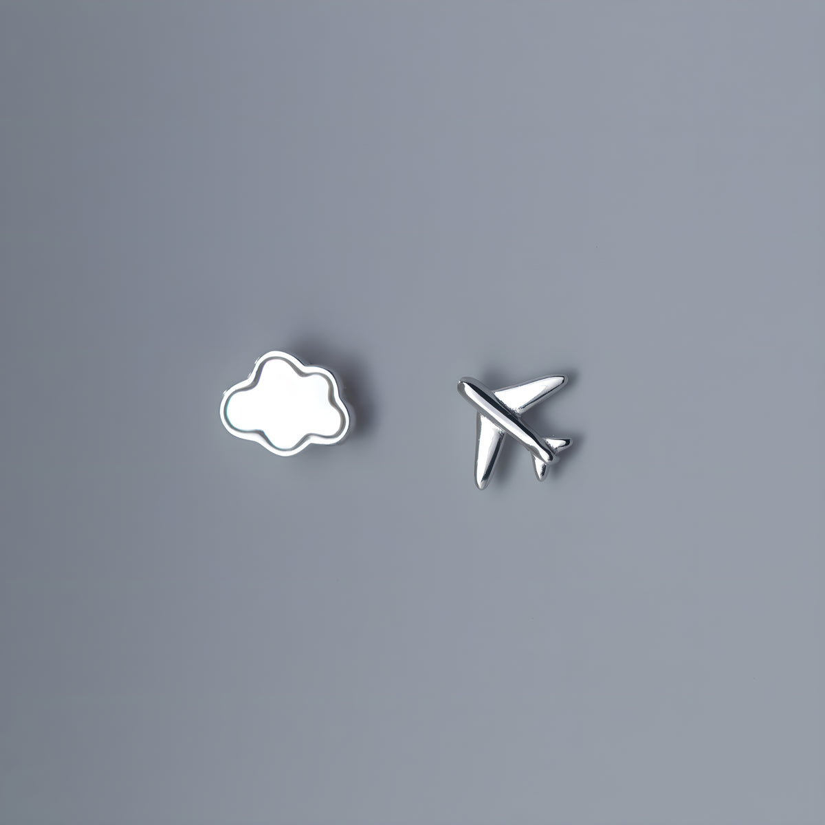 S925 Silver Delicate Cloud Airplane Stud Earrings
