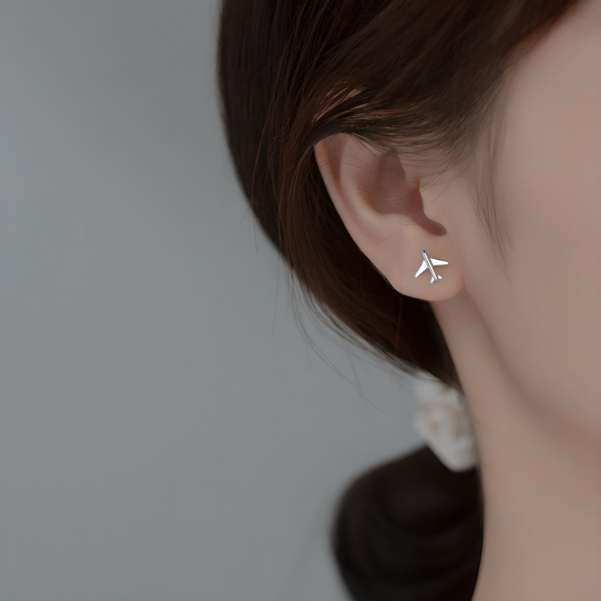 S925 Silver Delicate Cloud Airplane Stud Earrings