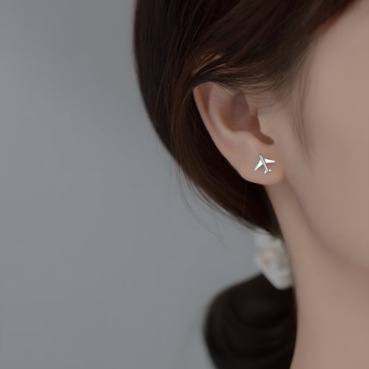 S925 Silver Delicate Cloud Airplane Stud Earrings