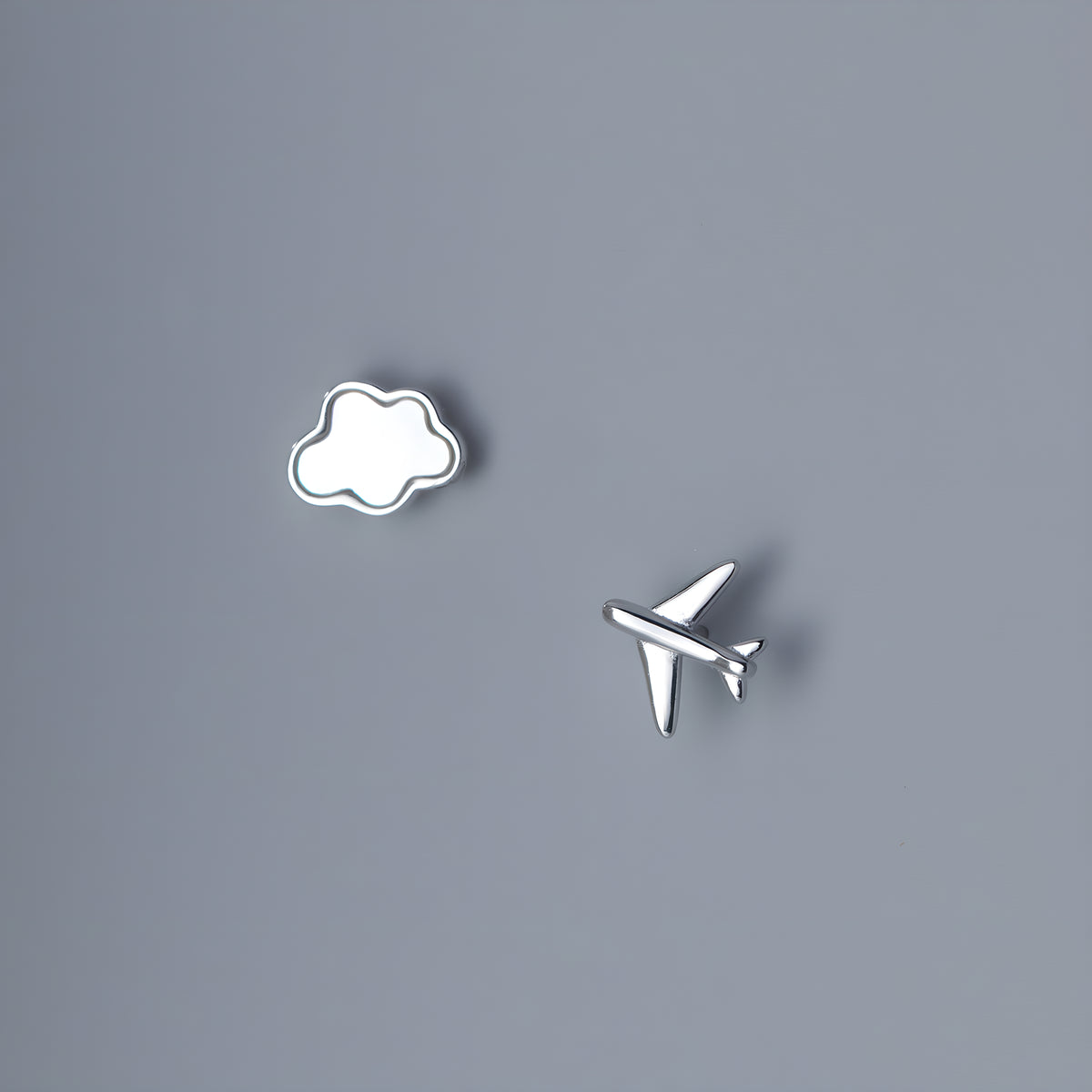 S925 Silver Delicate Cloud Airplane Stud Earrings