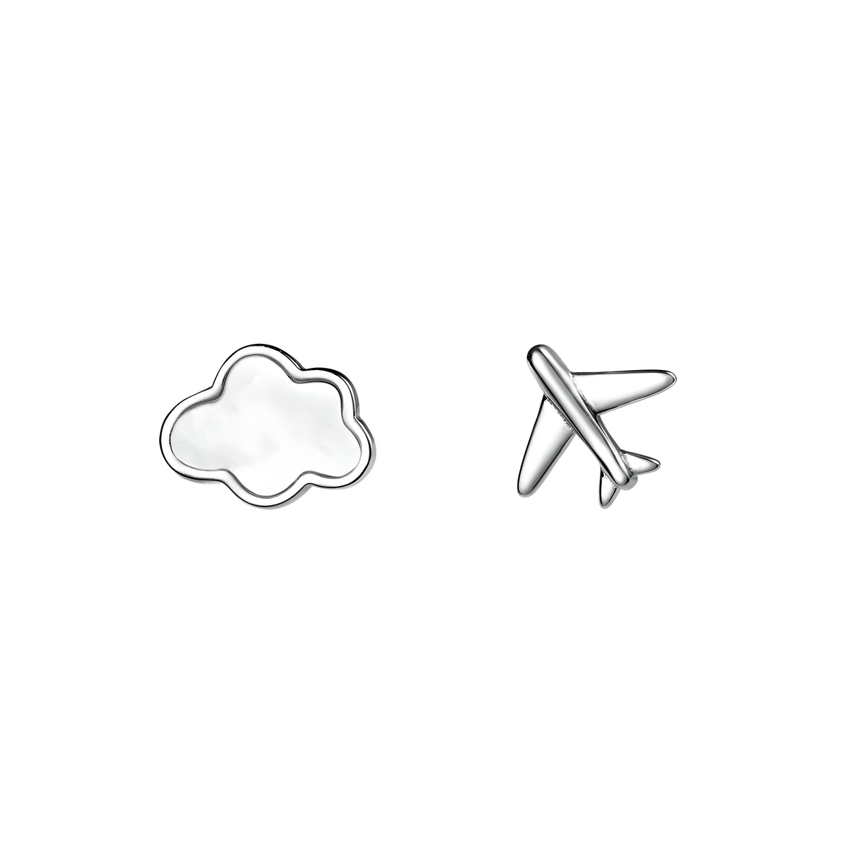 S925 Silver Delicate Cloud Airplane Stud Earrings