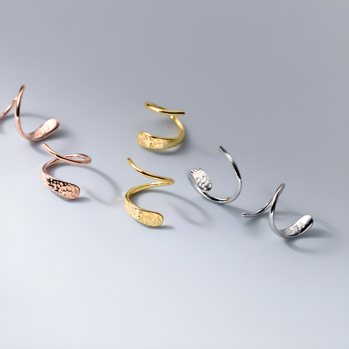 S925 Silver Spiral Stud Earrings Korean Style Minimalist Sweet Cute