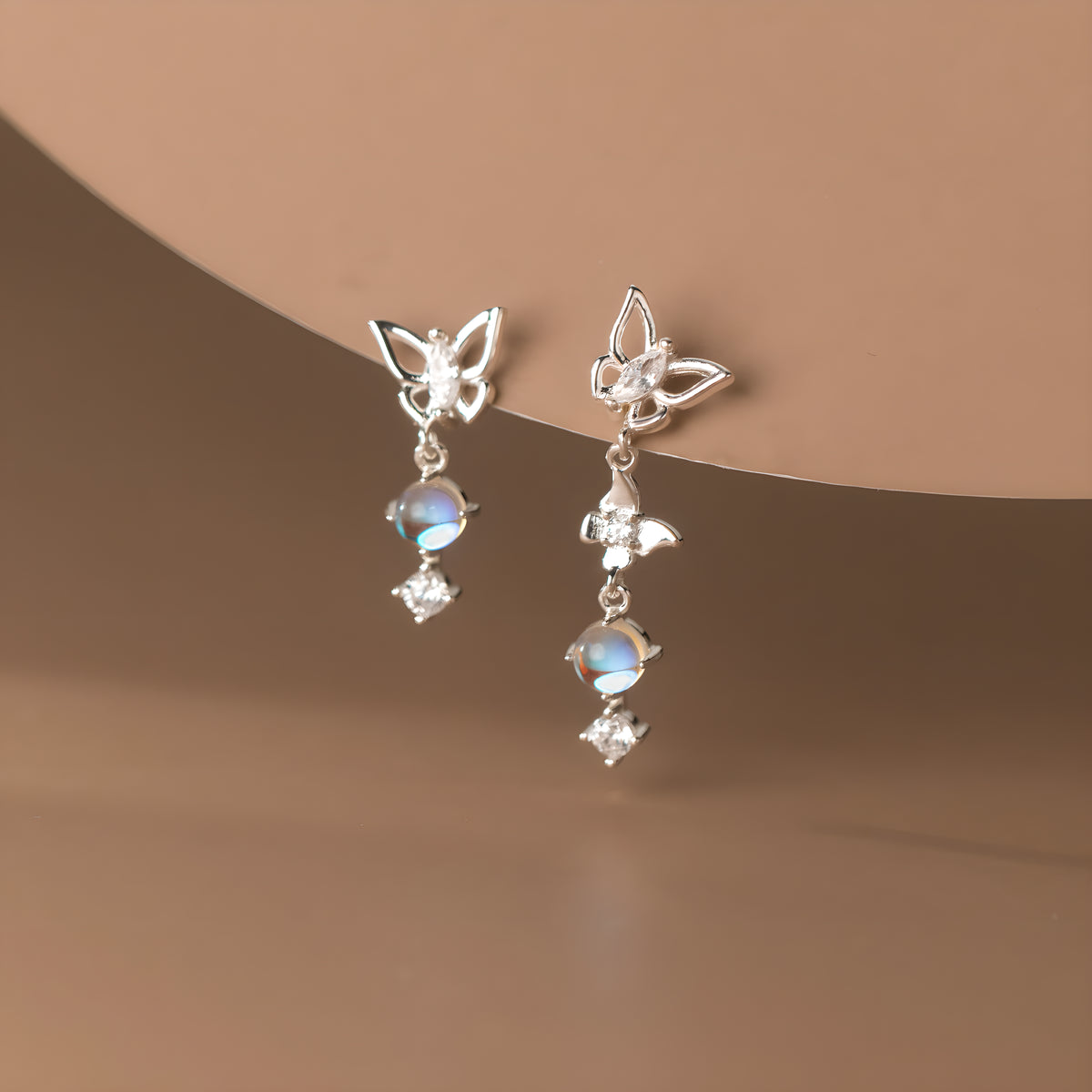 S925 Sterling Silver Butterfly Bow Earrings Fresh Design Women's Jewelry