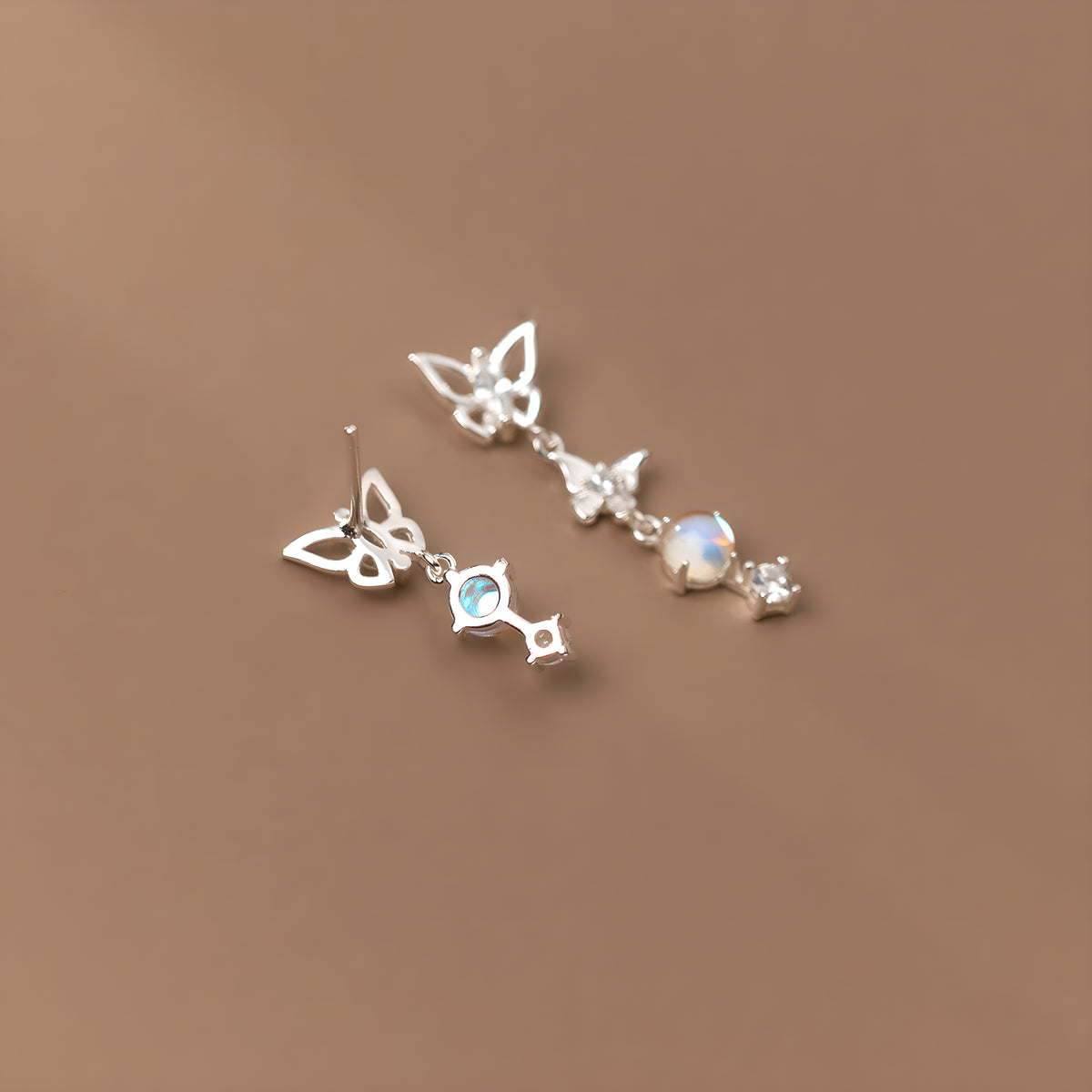 S925 Sterling Silver Butterfly Bow Earrings Fresh Design Women's Jewelry