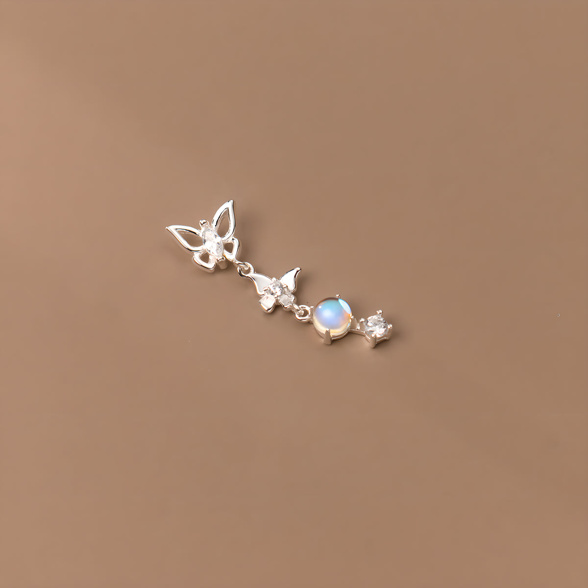 S925 Sterling Silver Butterfly Bow Earrings Fresh Design Women's Jewelry