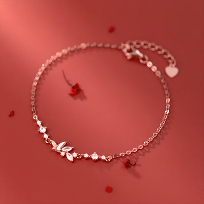 S925 Sterling Silver Butterfly CZ Bracelet