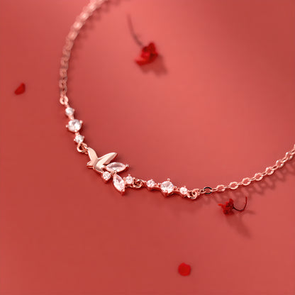 S925 Sterling Silver Butterfly CZ Bracelet