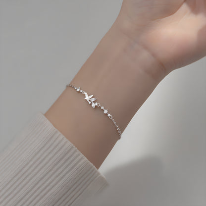 S925 Sterling Silver Butterfly CZ Bracelet