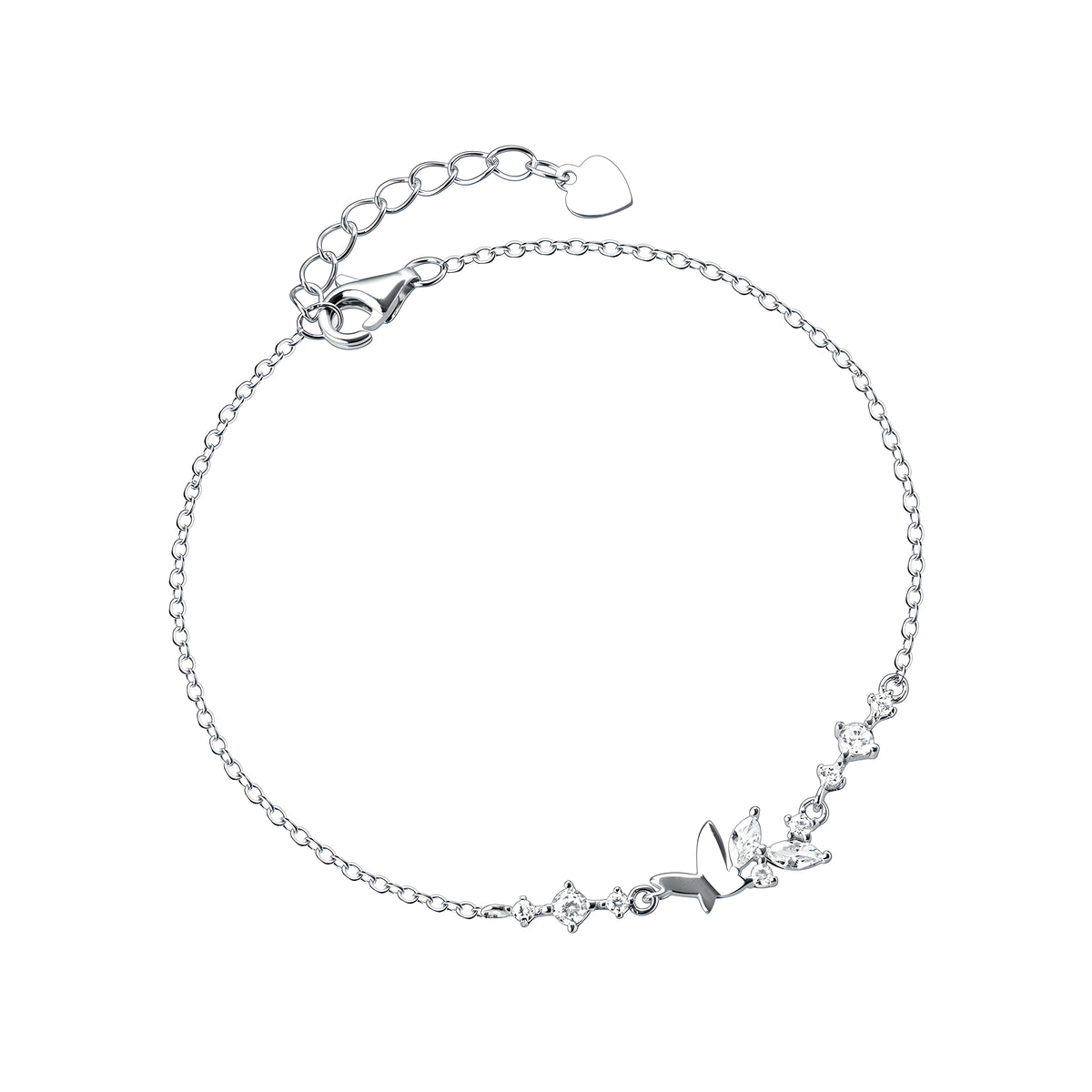 S925 Sterling Silver Butterfly CZ Bracelet