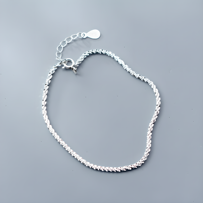 S925 Sterling Silver Galaxy Snowflake Bracelet - Minimalist Shiny Layering