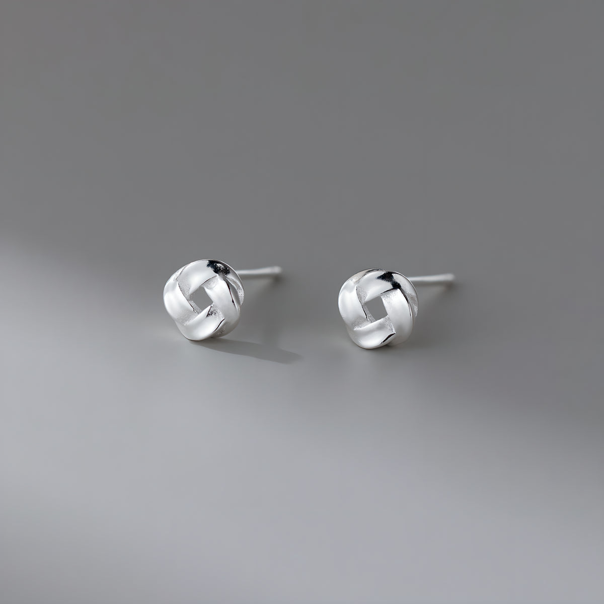S925 Sterling Silver Geometric Square Wire Wrapped Stud Earrings