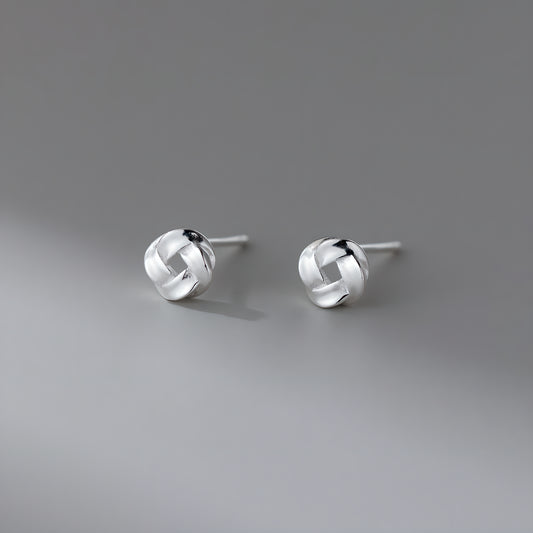 S925 Sterling Silver Geometric Square Wire Wrapped Stud Earrings