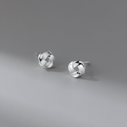 S925 Sterling Silver Geometric Square Wire Wrapped Stud Earrings